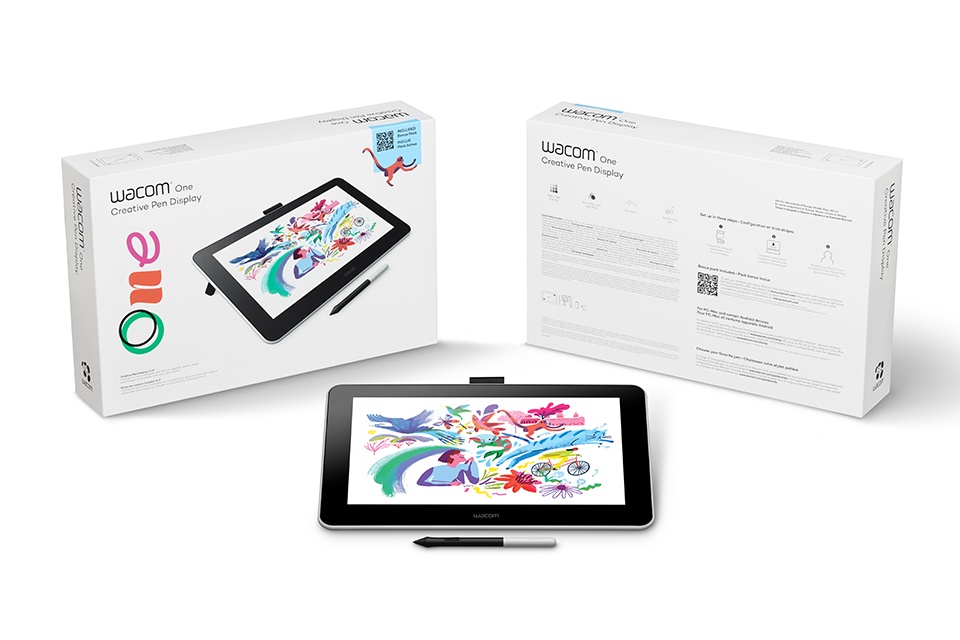 Wacom One DTC133 ホワイト 脆く Mac用アダプター付き